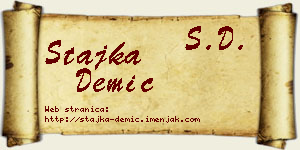 Stajka Demić vizit kartica